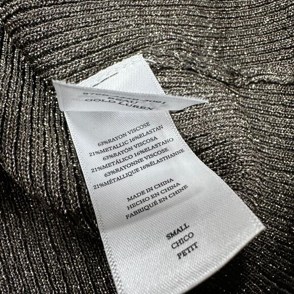 Rails NWT Beau Button Front Cardigan Gold Lurex Size S Ribbed Sparkly Fitted - Picture 10 of 12